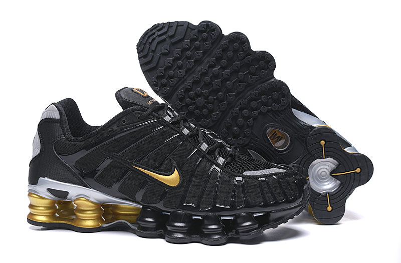 Nike Shox TL Men's Shoes Black Golden Silver-07 - Click Image to Close